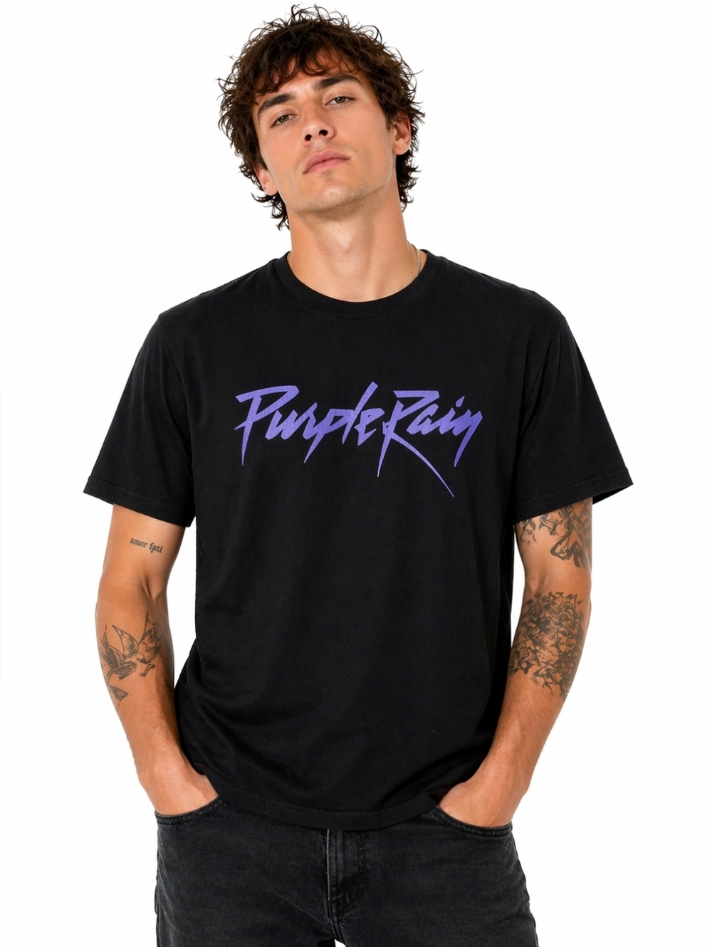 Prince Purple Rain Graphic T-Shirt Black Size Medium Band Tee Vintage Style